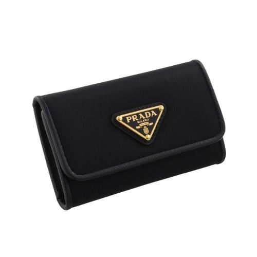 プラダ キーケース レディース TESSUTO トライアングルロゴ ブラック