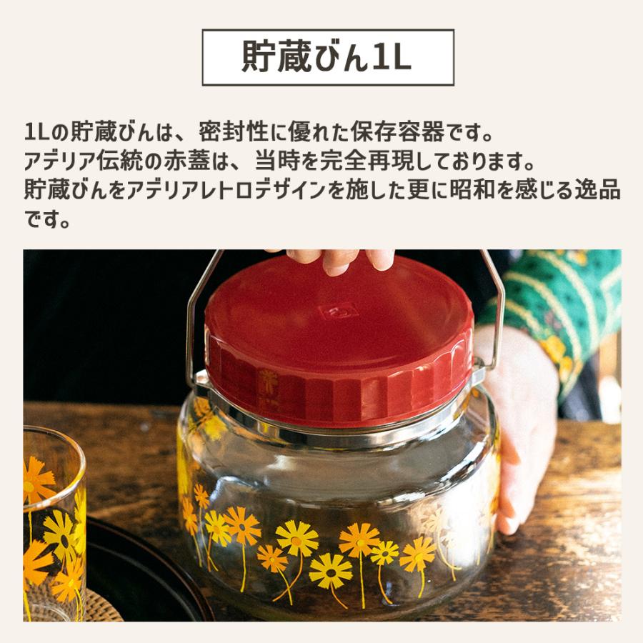 ADERIA アデリアレトロ 貯蔵びん 1L ガラス キャニスター 保存容器