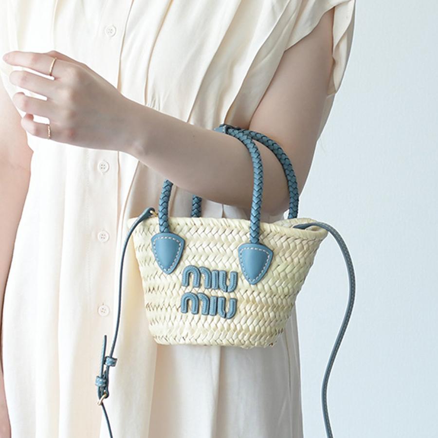 miu miu（ミュウミュウ） バッグ かごバッグ ラフィア ミニかごバッグ