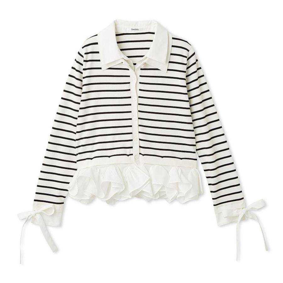 SNIDEL（スナイデル） シャツドッキングヘムボリュームニットプル