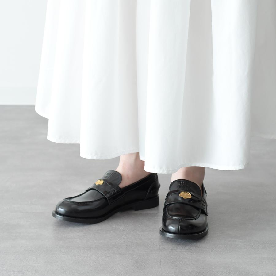 miu miu（ミュウミュウ） ローファー ブラッシュドレザーローファー