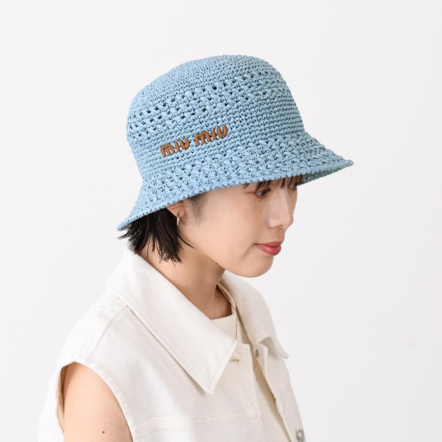 miu miu（ミュウミュウ） ハット 帽子 バケハ ラフィアハット 5HC287