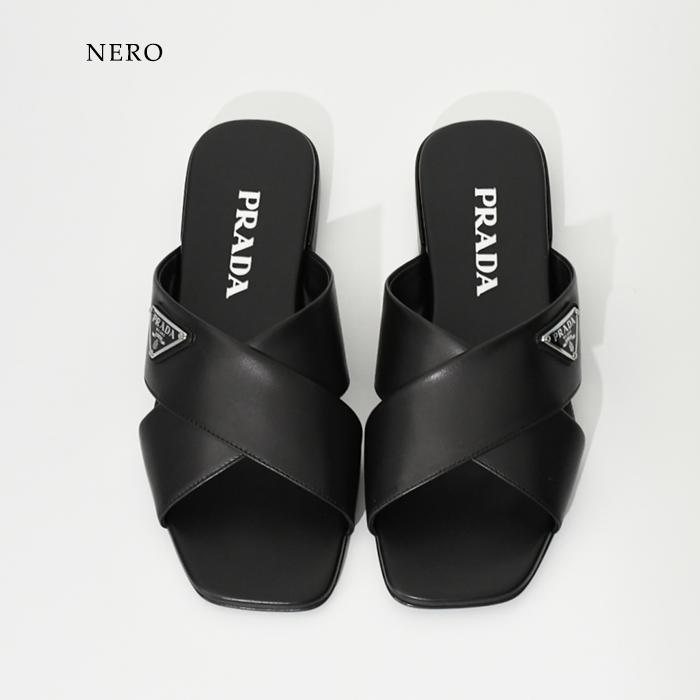 PRADA（プラダ） サンダル トライアングルロゴスライド 1XX659 07I