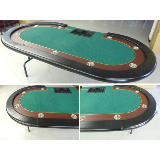 中古】ポーカーテーブル 9人用 W2175×D1130×H778mm 折り畳み カジノ
