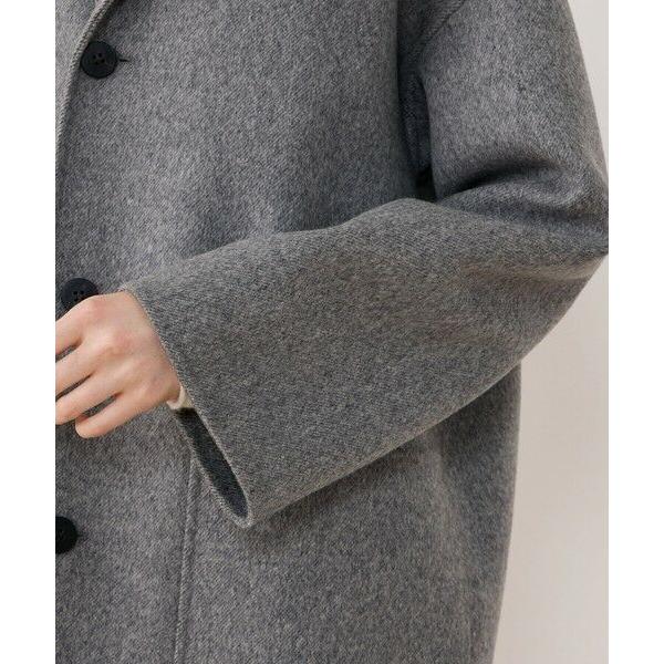 ダブルフェイス Pコート アイニードモアシューズ ウール100% グレー