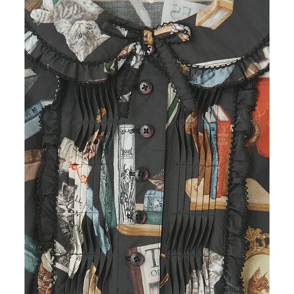 PINK HOUSE（ピンクハウス） 書斎の猫たちプリントワンピース