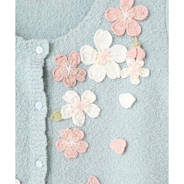 PINK HOUSE（ピンクハウス） 桜モチーフ使いニットカーディガン