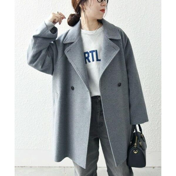 SHIPS（シップス） SHIPS any: スタンド & ダブル カラー コート 24FW