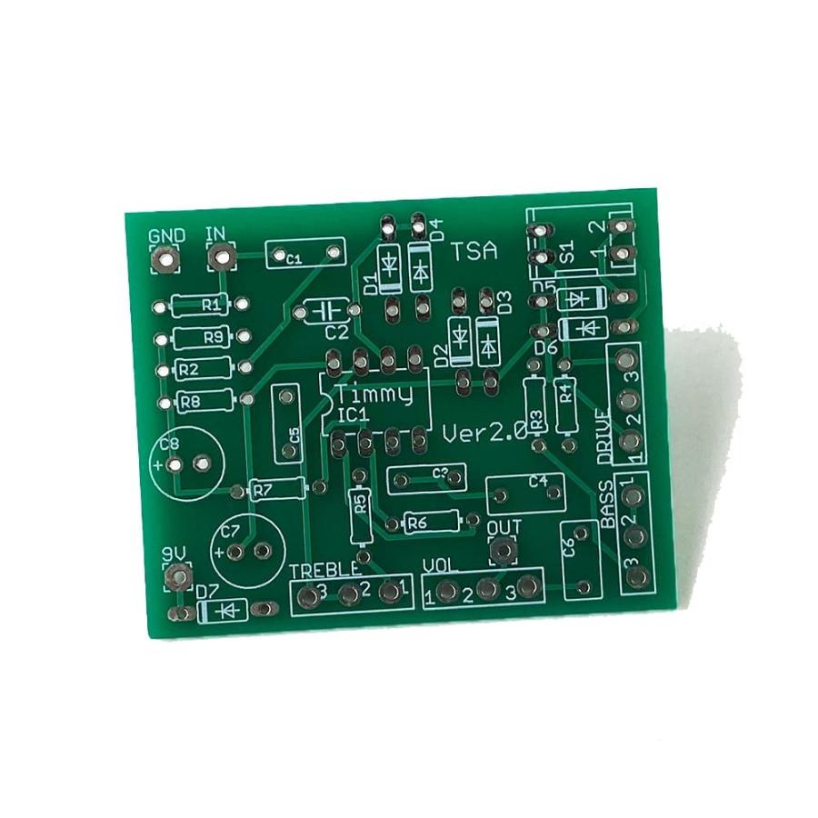 Timmy風 overdriveギターエフェクターペダル自作用基板 オーバー