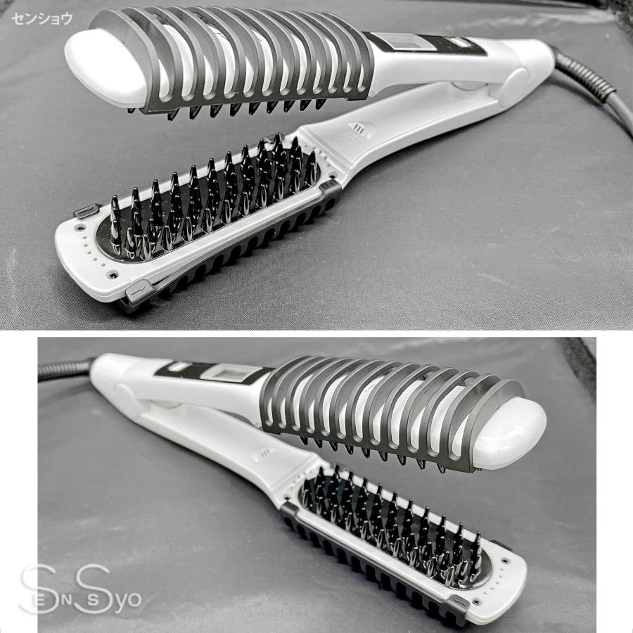 Twinアイロン ホワイト 髪を梳かすようにスタイリング ブラシ型ヘア