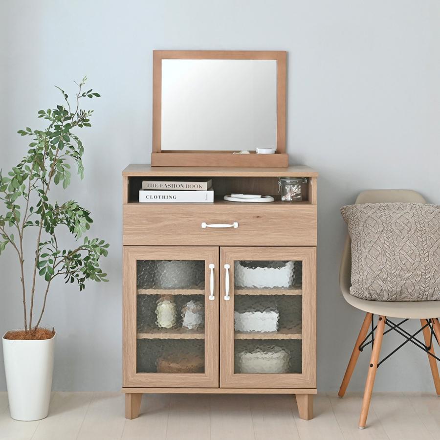 4FUL（フォーフル） 卓上ミラー デスクミラー 単品 鏡 大型 木製