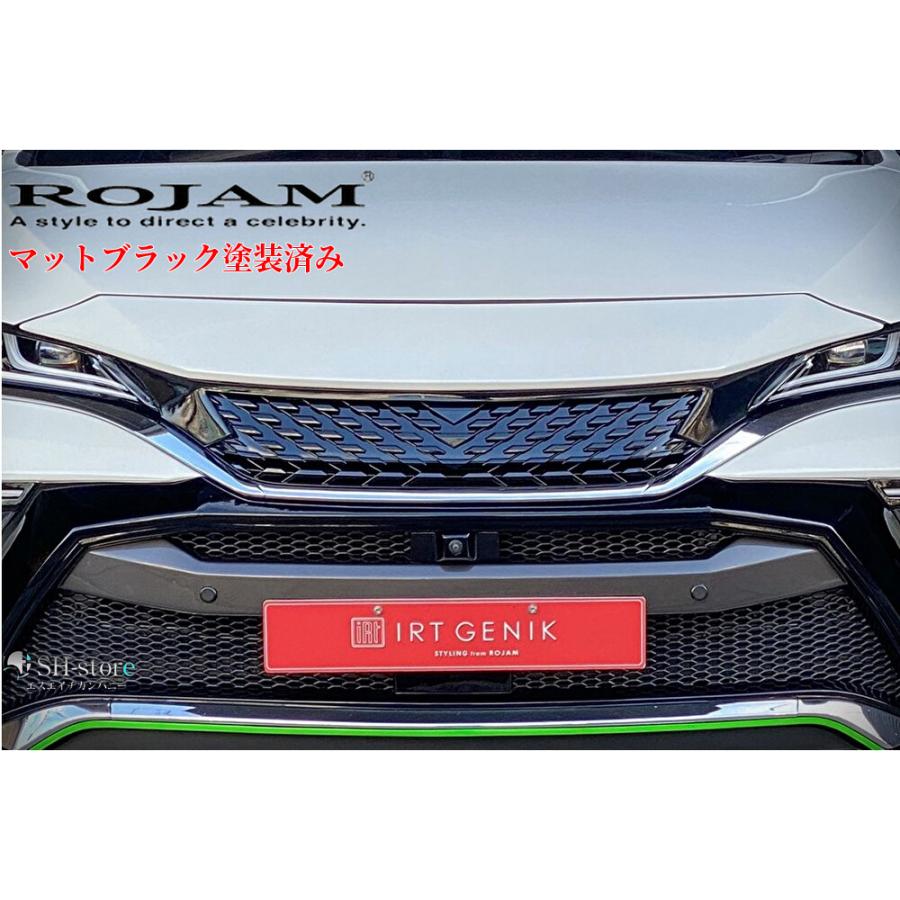 80系ハリアーフロントグリルマットブラック塗装済みABS製【ロジャム