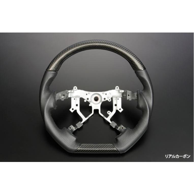 リアルカーボン】D型ガングリップステアリングパンチングレザー 本革