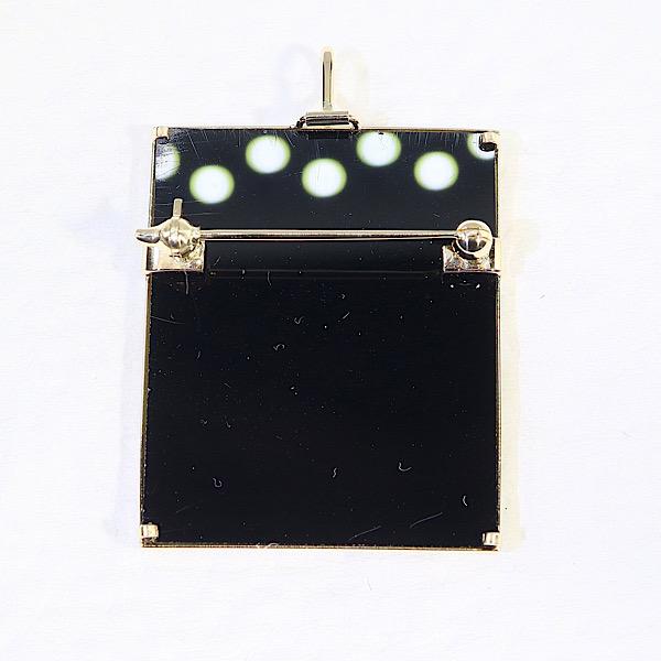 K18 オニキスブローチ ペンダントトップ兼用 ネックレス 2WAY 中古