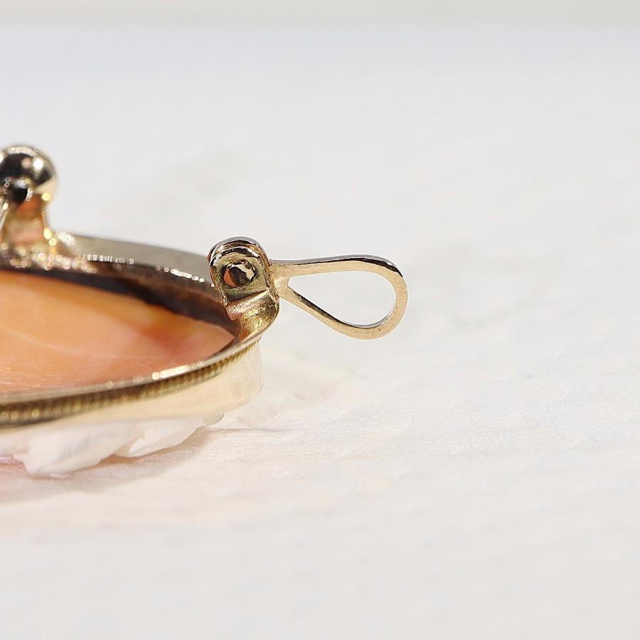 585(K14) カメオブローチ ペンダントトップ兼用 ネックレス 2WAY 中古