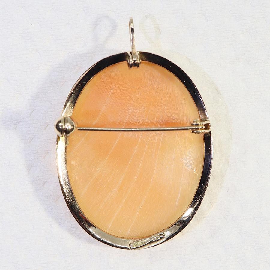 585(K14) カメオブローチ ペンダントトップ兼用 ネックレス 2WAY 中古