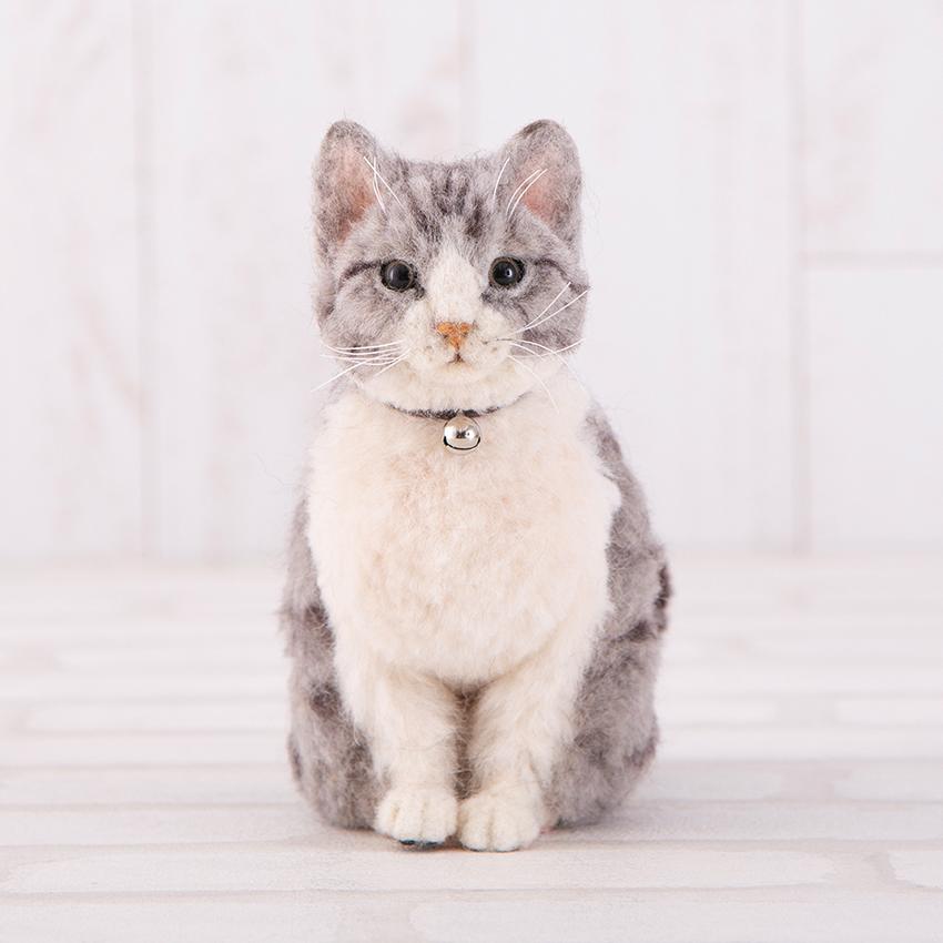 ハマナカ ニードルフェルトでつくる植毛キット キジトラ サバトラ 猫