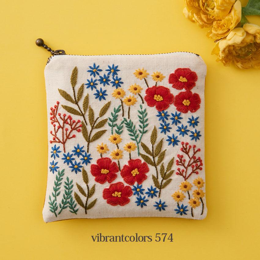 戸塚刺繍キット Wild Garden スクエアポーチ1 | 戸塚刺しゅう 刺繍