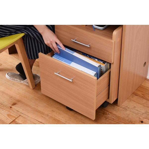 パソコンデスク 引き出し チェスト付き ワークデスク 作業机 学習机