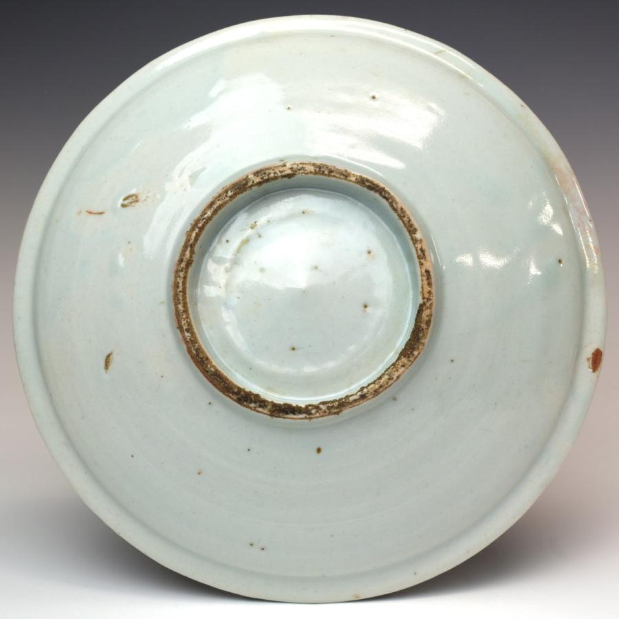 趣楽】 江戸時代初期 初期伊万里湖畔風景図飾り皿 直径20，6cm