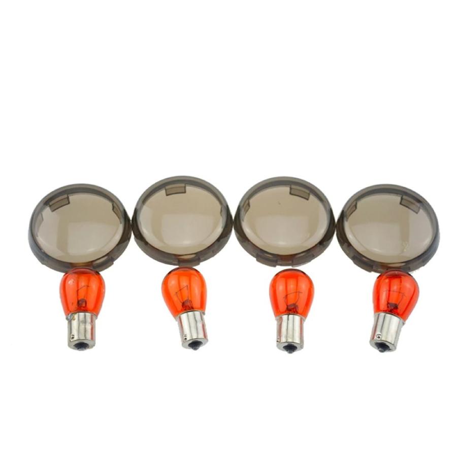 ハーレー ウインカー レンズ 電球 4個 ターンシグナル ライト スモーク