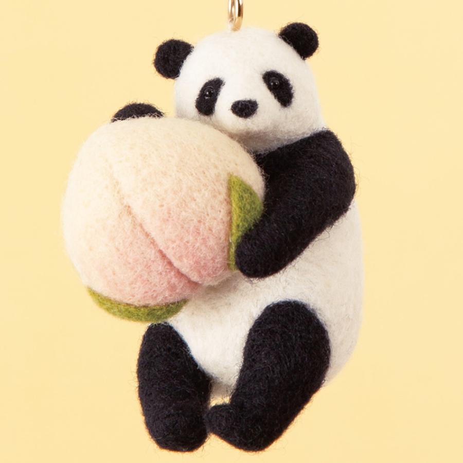 桃饅頭 と パンダ キーホルダー 手作りキット フェルト手芸 フェルト