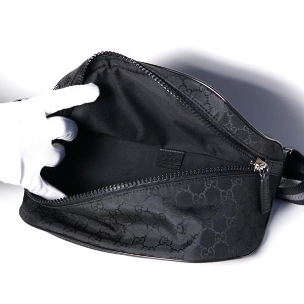 GUCCI（グッチ） メンズ ナイロン GG柄 ボディーバッグ ウェストポーチ