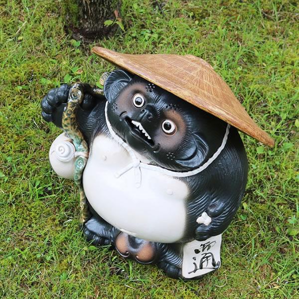 信楽焼 17号万福ひねり狸 たぬき タヌキ 開運 縁起物 可愛い 陶器 商売