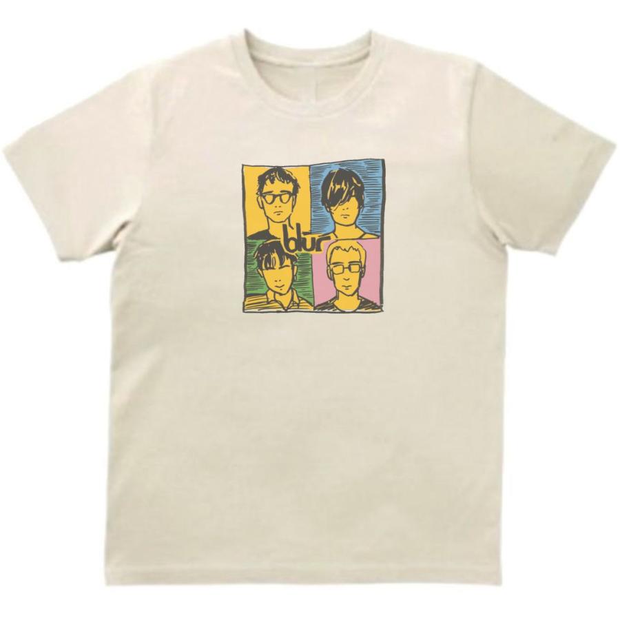 Blur ブラー 音楽Tシャツ ロックTシャツ バンドTシャツ ライトベージュ