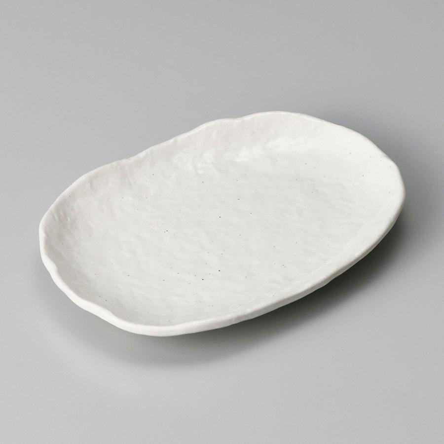 皿 取り皿 ケーキ皿 白釉楕円皿 18cm フルーツ皿 おしゃれ 和食器 業務
