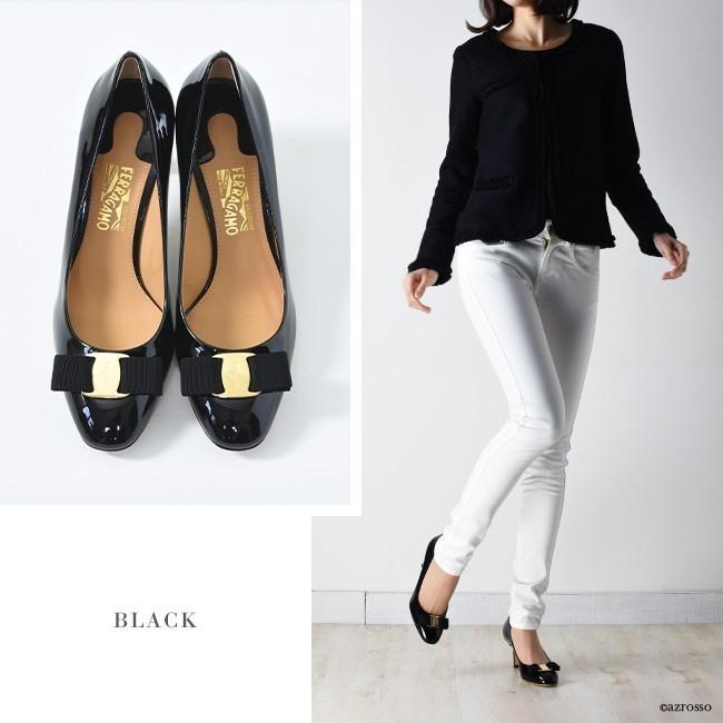 FERRAGAMO（フェラガモ） エナメル パンプス リボン レディース