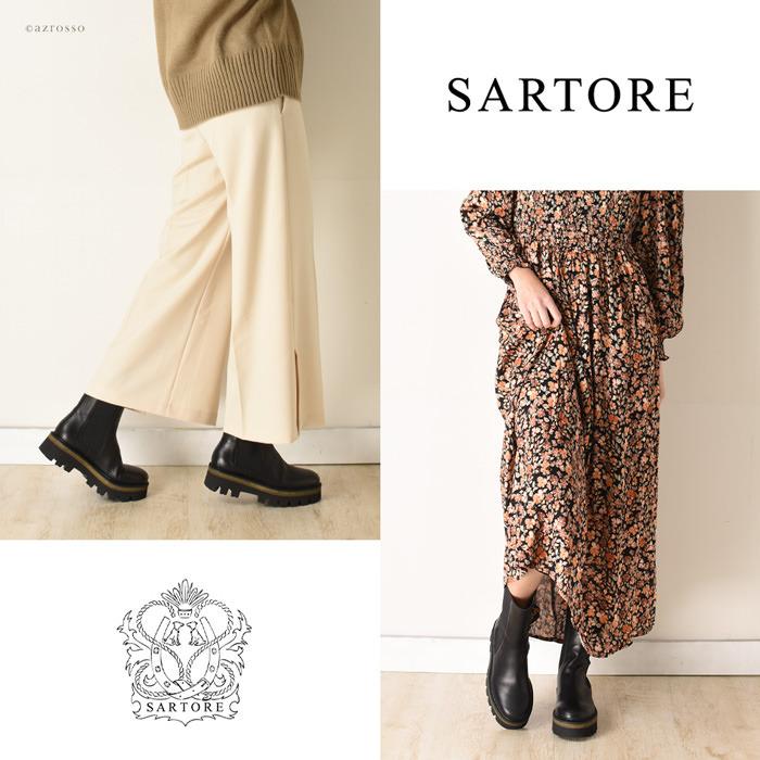SARTORE（サルトル） ブーツ サイドゴアブーツ 厚底 レディース 本革