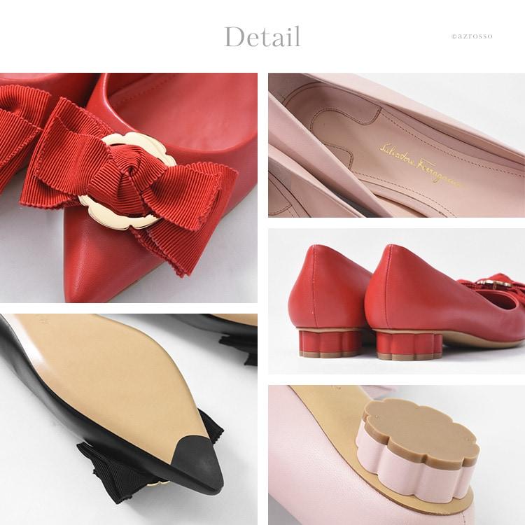 FERRAGAMO（フェラガモ） リボン パンプス ポインテッドトゥ 大きめ