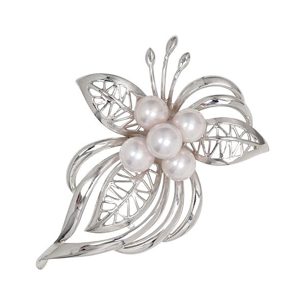 パール ブローチ フォーマル 真珠ブローチ コサージュ 本真珠 あこや