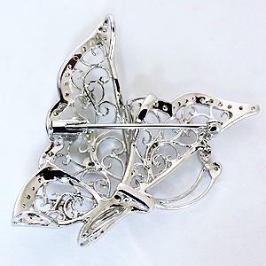 ブローチ 蝶々デザイン バタフライ横向き ペンダント兼用可