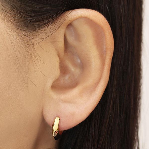 フープ ピアス k18 18k 18金 イエローゴールド 遮断式 レディース 地金