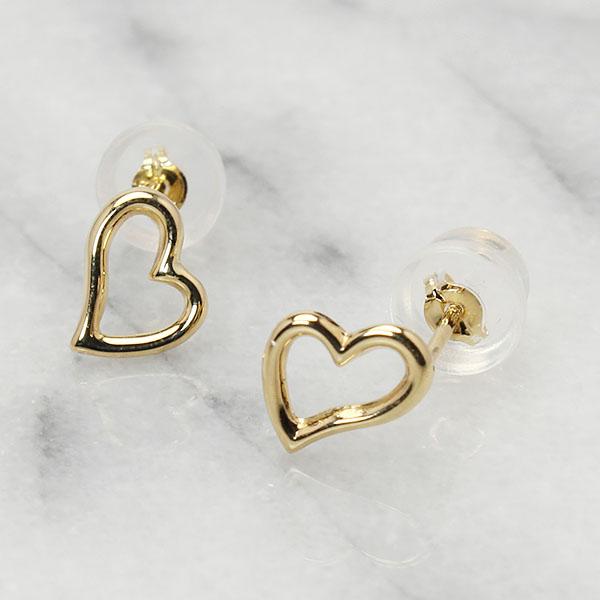 ハート ピアス k18 18k 18金 イエローゴールド スタッドピアス ハート