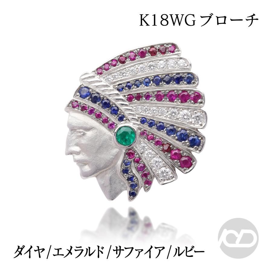 メンズ ラペルピン ピンブローチ ダイヤモンド エメラルド ルビー