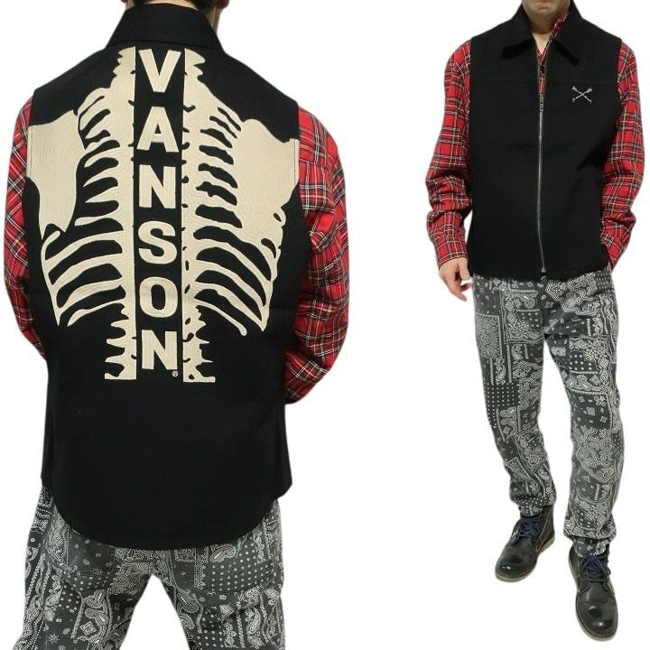 VANSON（バンソン） デニム ベスト ジャケット ヴァンソン スカル