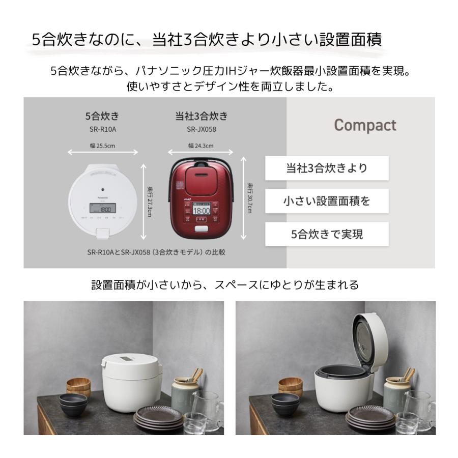 Panasonic（パナソニック） 訳アリ 箱痛み品 炊飯器 ホワイト SR-R10A