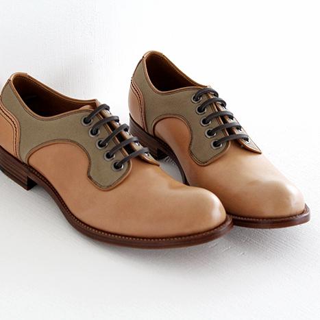 chausser（ショセ） ナチュラルコードバン プレーントゥ レースアップ