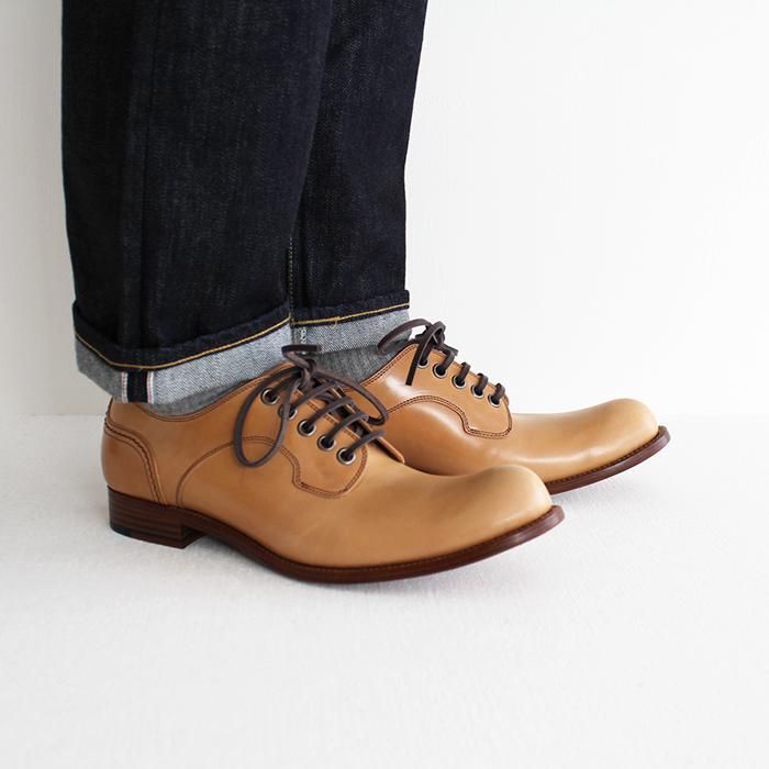 chausser（ショセ） ナチュラルコードバン プレーントゥ レースアップ