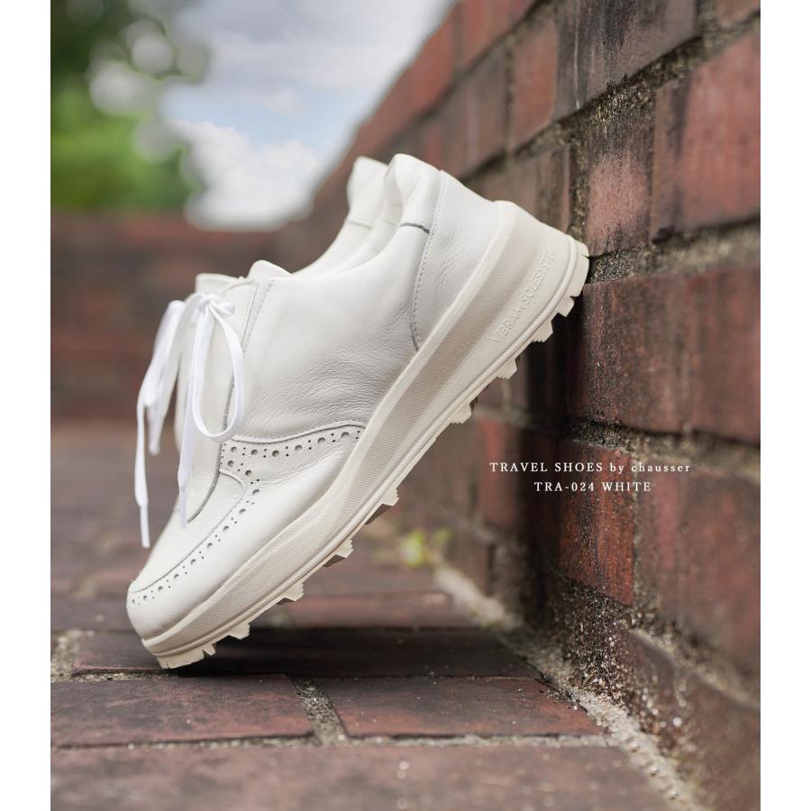 chausser（ショセ） スニーカー レディース トラベルシューズ 白 革靴