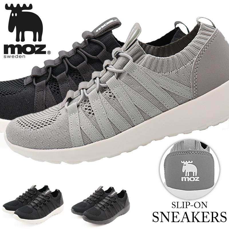moz（モズ） スニーカー レディース スリッポン 軽量 歩きやすい 靴 白
