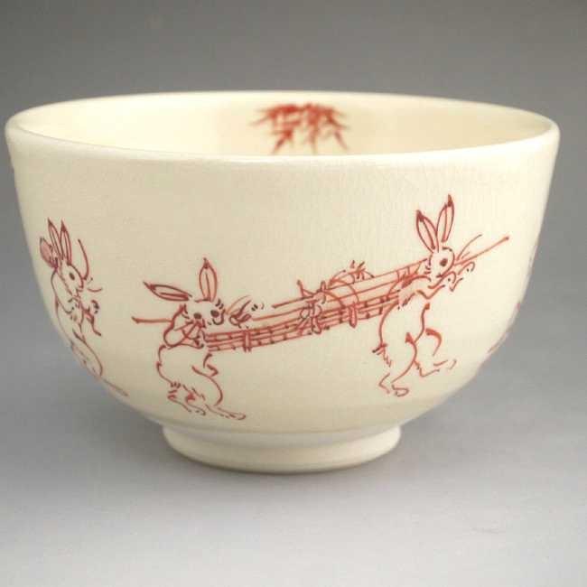 京焼 清水焼 鳥獣戯画抹茶茶碗 陶仙 : 松韻堂 Yahoo!店 - 通販 - Yahoo