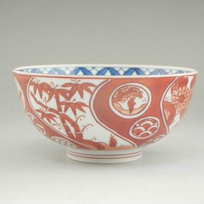 京焼 清水焼 染赤四君子ご飯茶碗 賀峰 小 : 松韻堂 Yahoo!店 - 通販