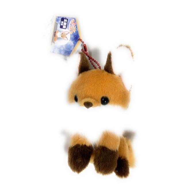 北キツネ ぬいぐるみ チェーン付マスコット イエロー系 : 北海道
