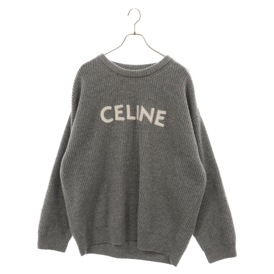 CELINE グレー ロゴニットセーター