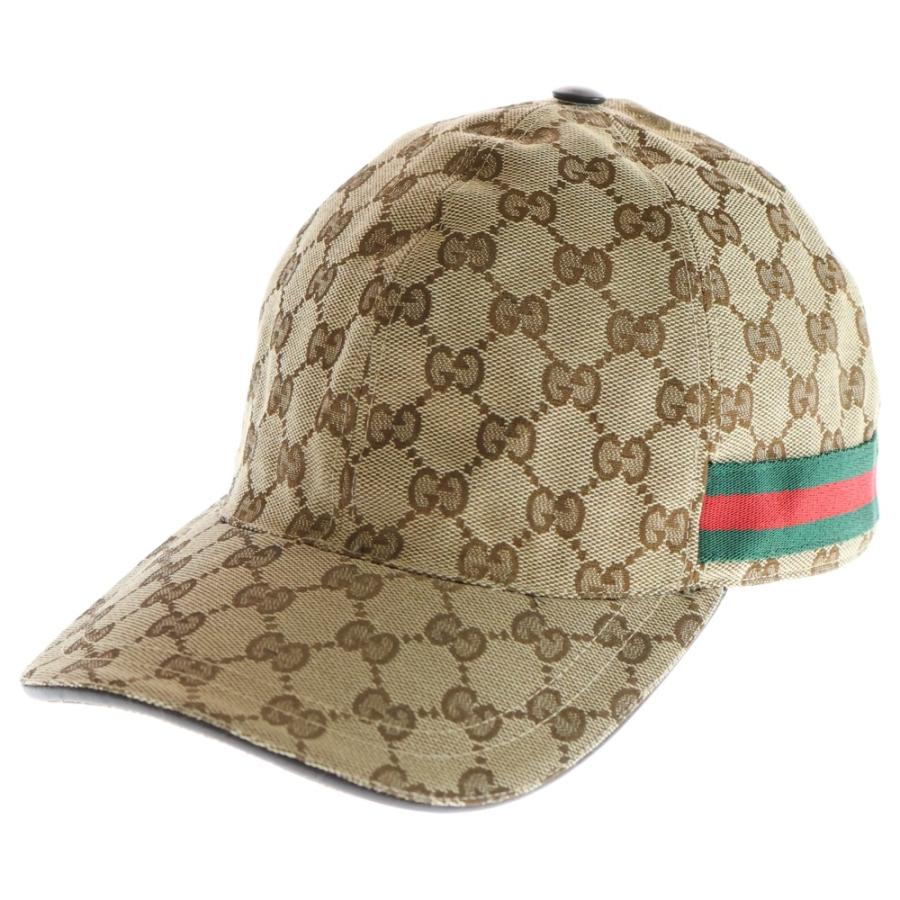 GUCCI（グッチ） GGキャンバス シェリーライン キャップ 帽子 ベージュ