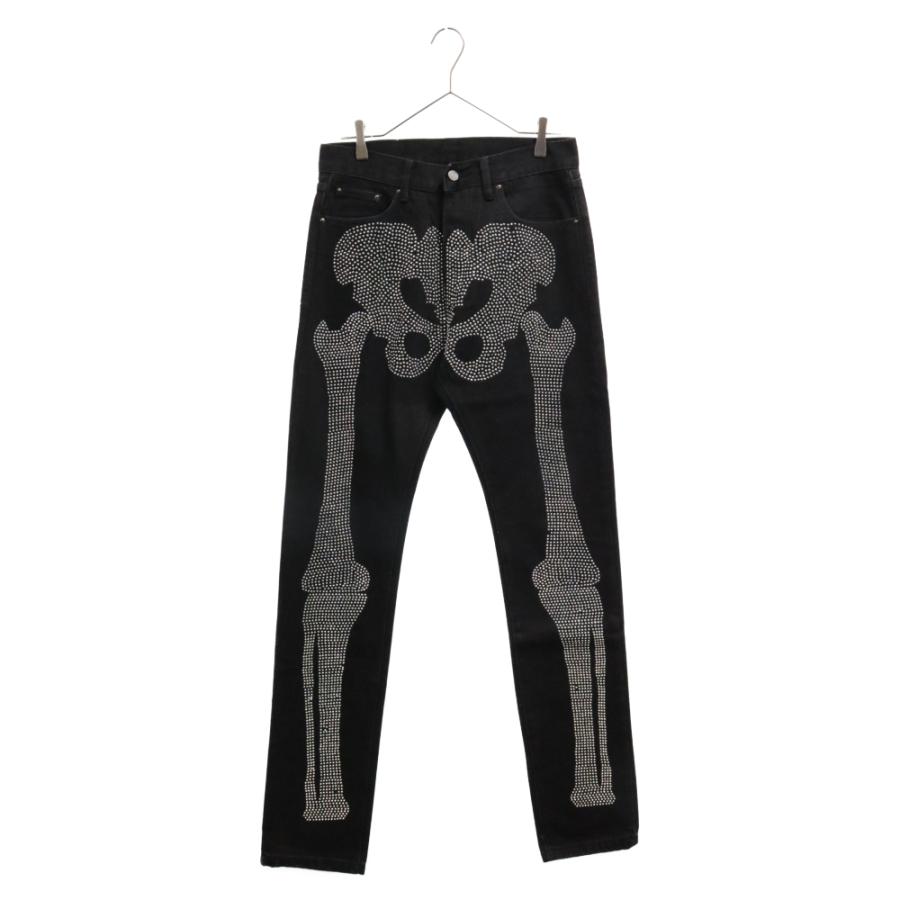 mnml（ミニマル） ミニマルボーンラインストーン 装飾加工 デニム